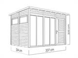 Domek drewniany, Bertilo Pentus 3O, 3,37x2,34x2,33m, Szary
