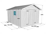 Wooden combi shed Lojo, 3x3.64x2.57 m, 10.8 m², Natural