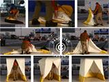 Work tent, FleXshelter PRO, Type 5S, 2.5x2.5x2.0 m, White/yellow