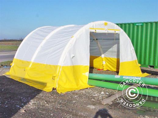 Tenda gonfiabile ad arco FleXshelter PRO, 5,5x6m, Bianco/Giallo